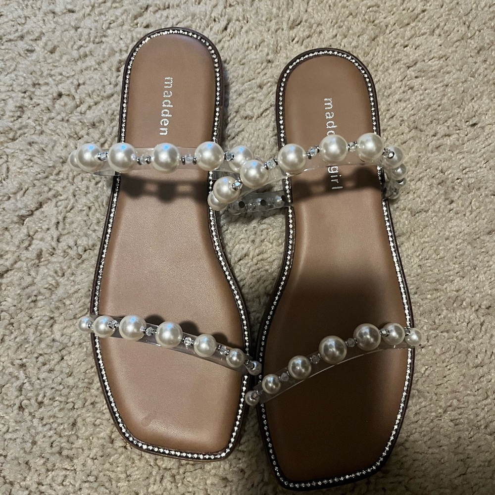 Madden Girl Beaded Flat Sandals